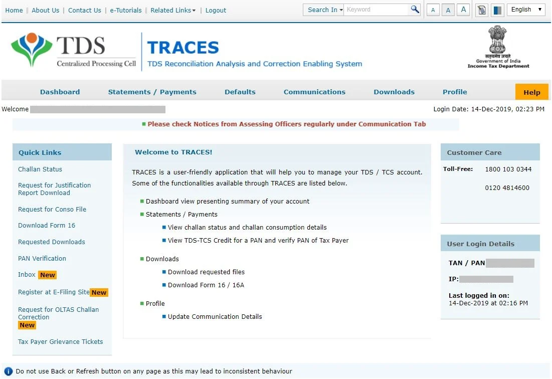 TRACES: TDS Online Platform | Services, Registration, Login, Refund Process