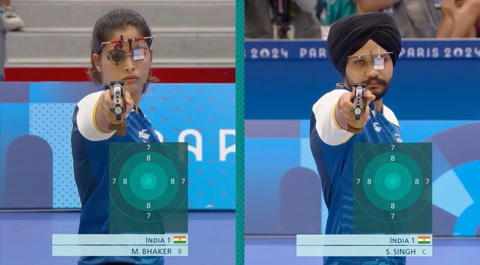 Manu Bhaker and Sarabjot Singh Win Bronze in 10m Air Pistol Mixed Team Event at Paris Olympics